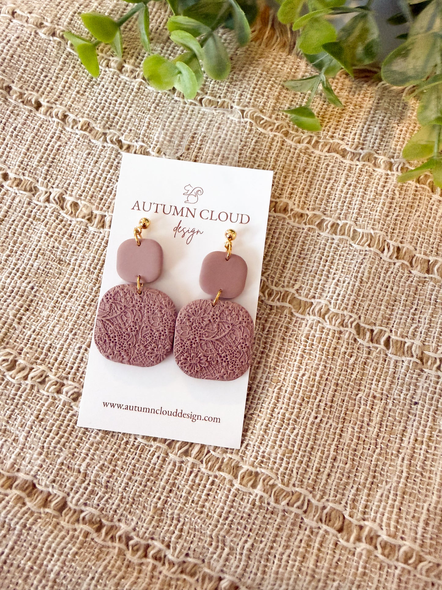 Rounded Textured square dangles