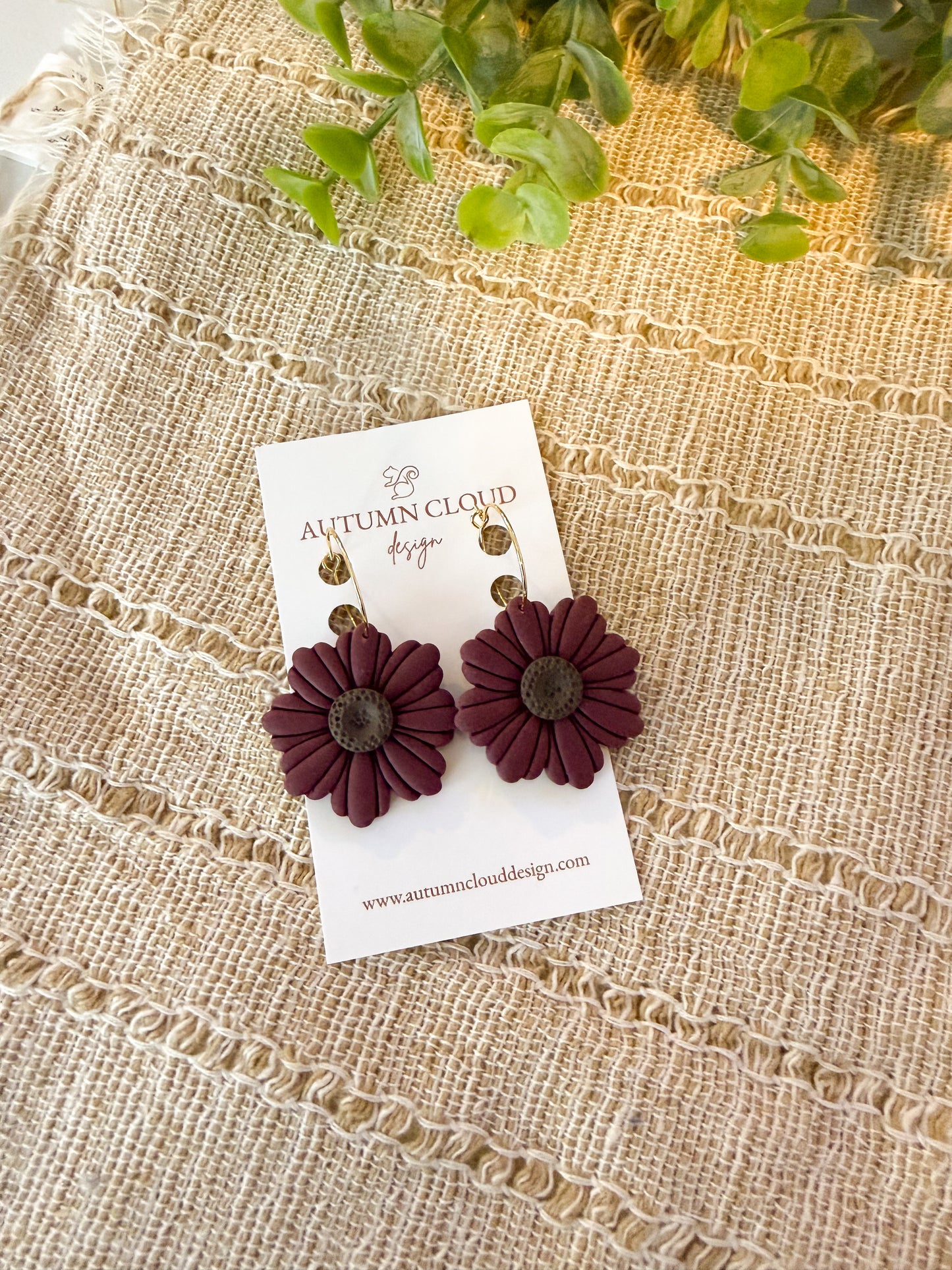 Purple Flower Hoops