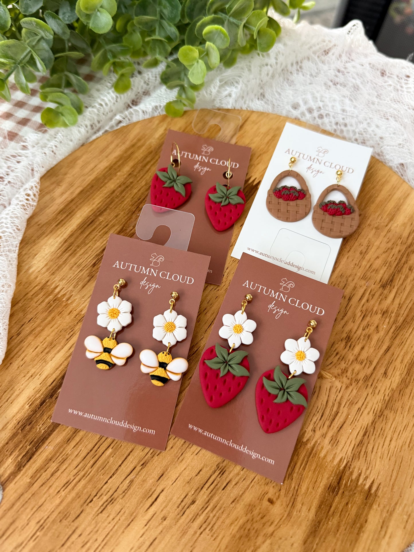 Strawberry Hoop Dangles