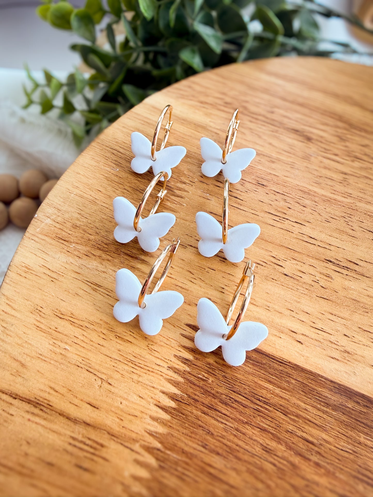 Blue Butterfly Hoops