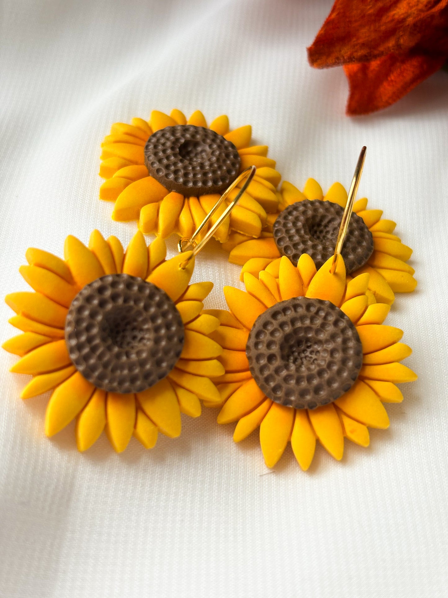 Sunflower Hoop Earrings