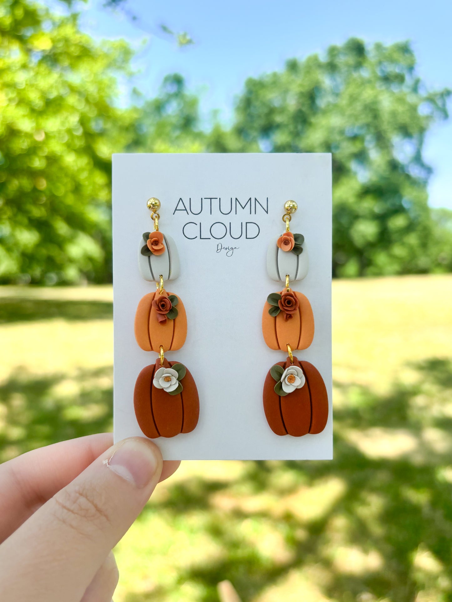 Floral Pumpkin Trio Dangles