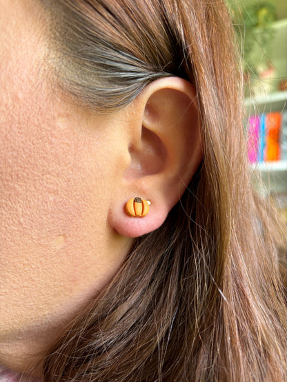 Tiny Pumpkin Stud Earrings