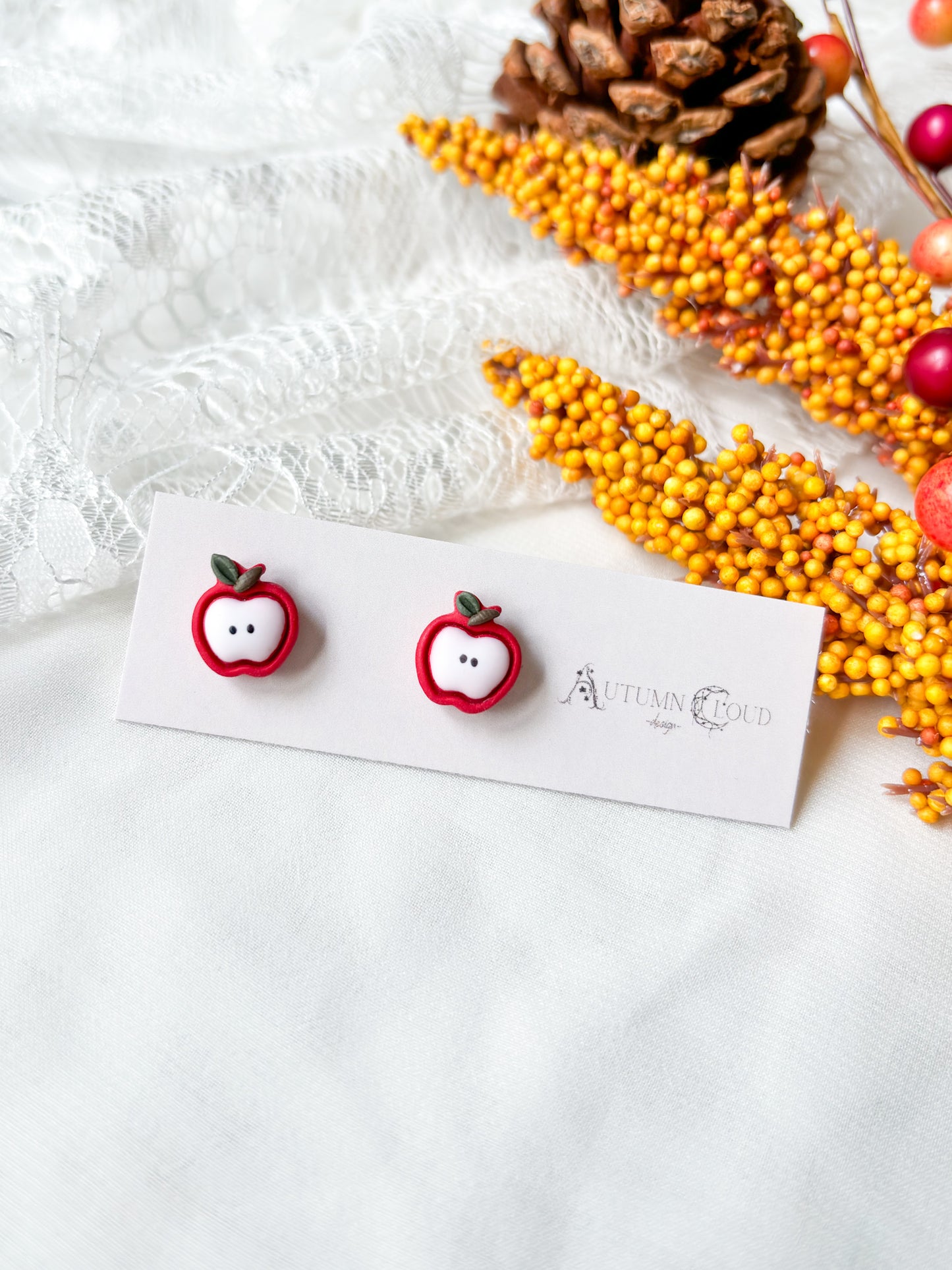 Tiny Apple Stud Earrings