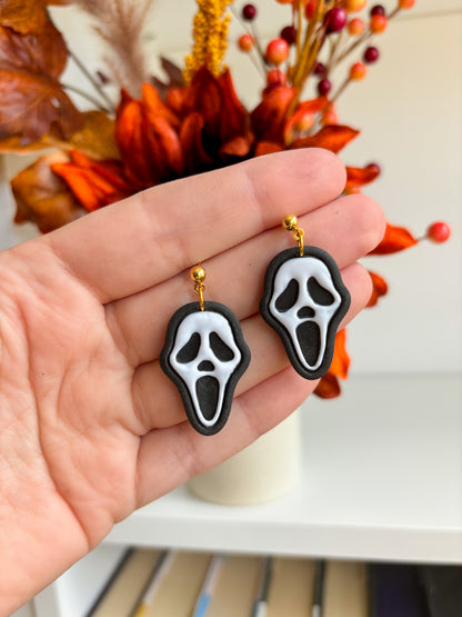 Scary Ghost mask dangle earrings