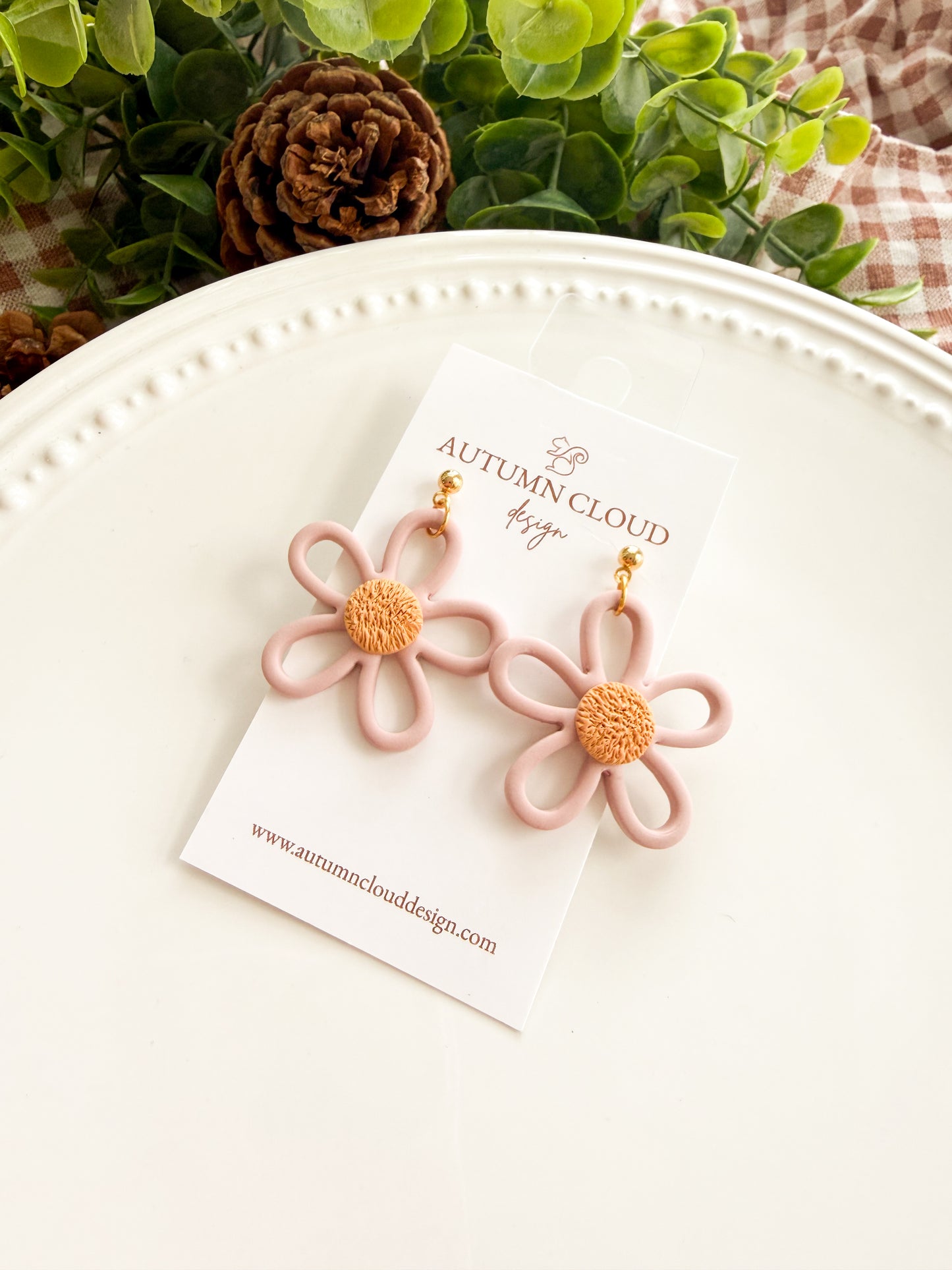 Pink Floral Dangles