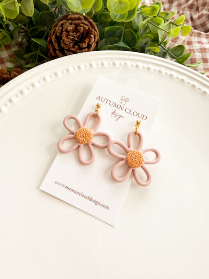Pink Floral Dangles