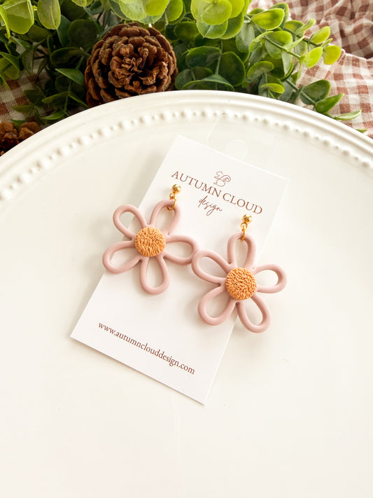 Pink Floral Dangles