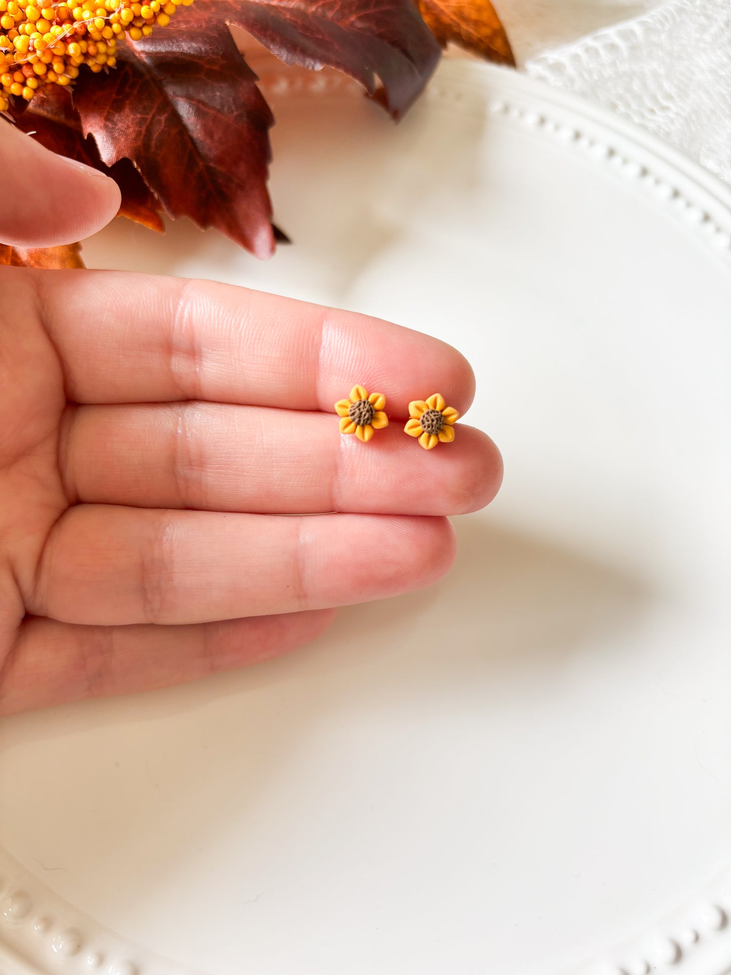 Tiny Sunflower Studs