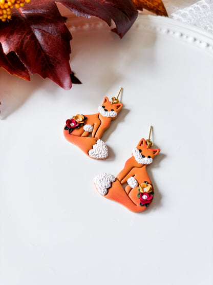 Floral Fox Dangles