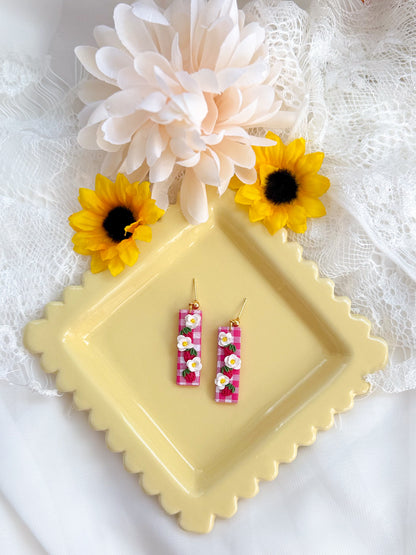 Strawberry & Daisy Dangle Earrings
