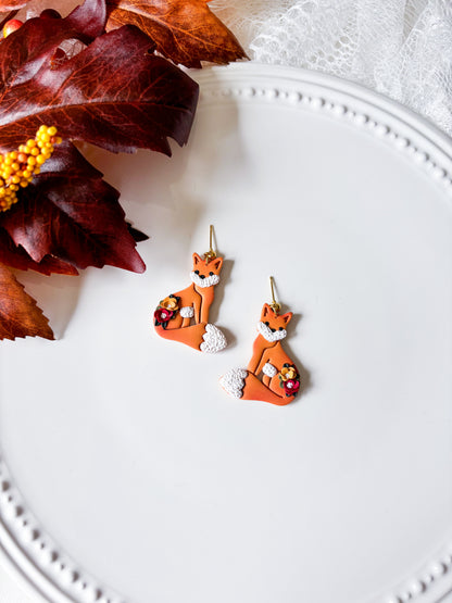 Floral Fox Dangles