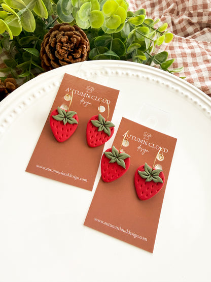 Strawberry Hoop Dangles