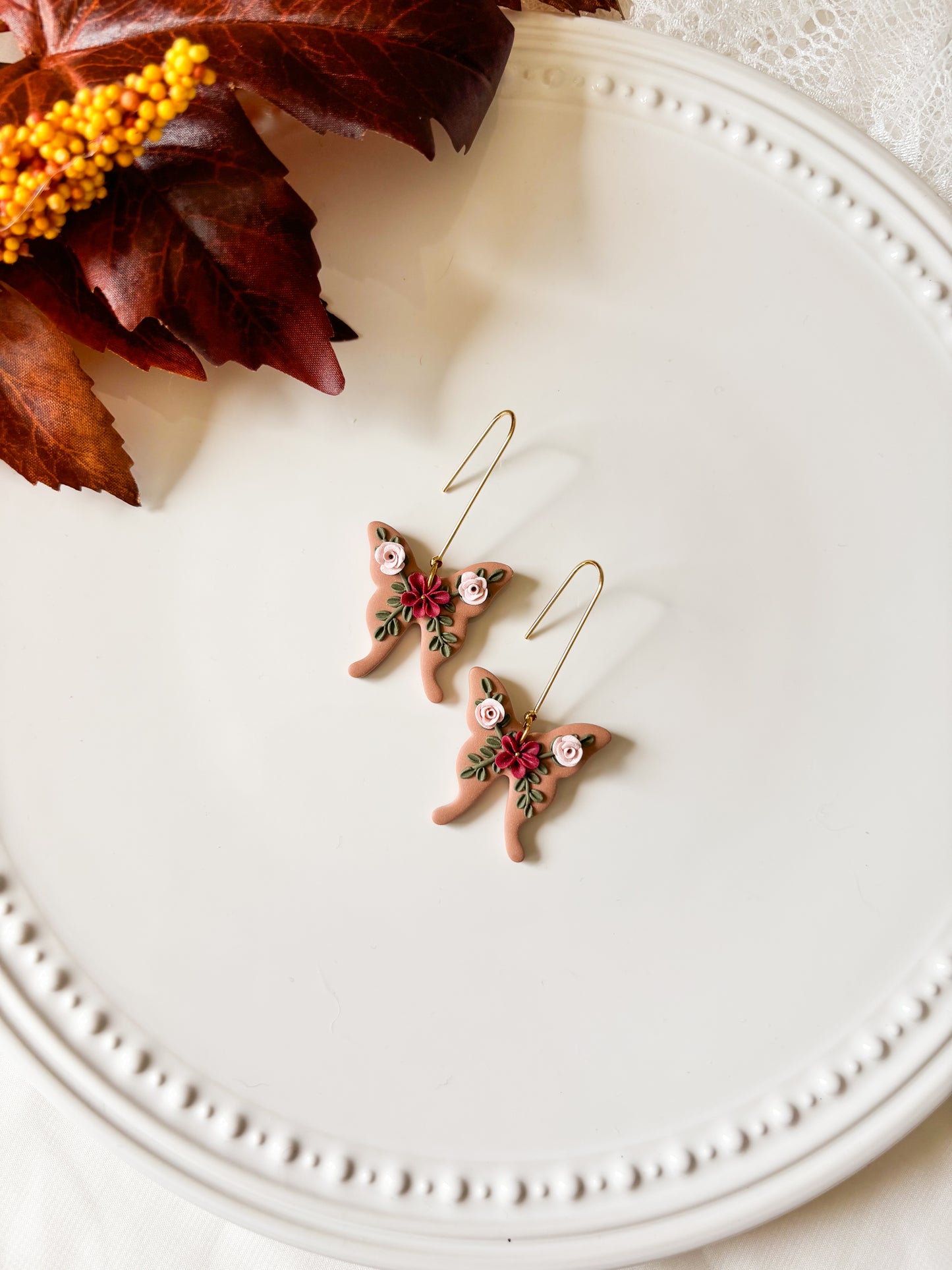 Floral Butterfly Dangles