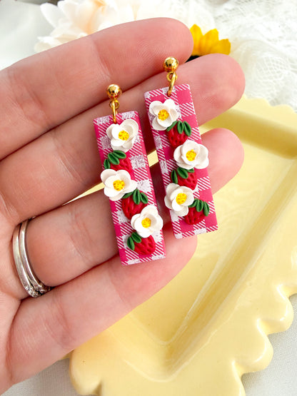 Strawberry & Daisy Dangle Earrings
