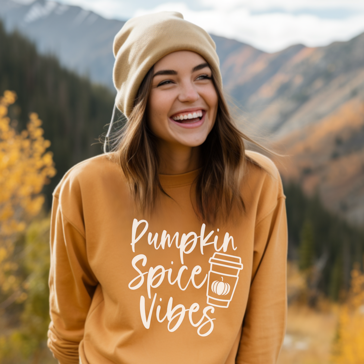 Pumpkin Spice Crewneck Sweatshirt - Burnt Orange