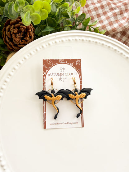 Black & Golden Dragon Dangles