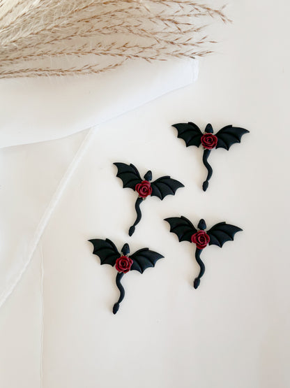 Floral Black Dragon Dangles