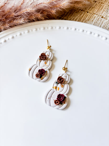 Floral Pumpkin Stack Dangles