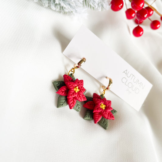 Poinsettia Dangle Earrings