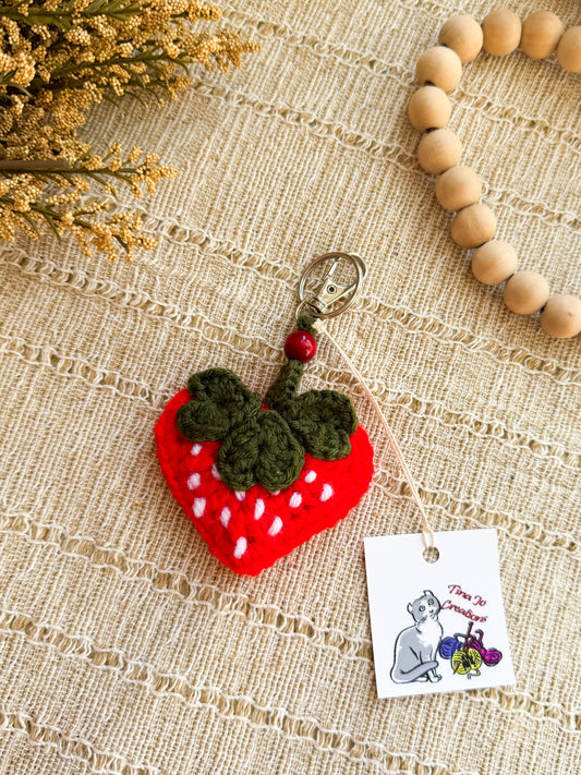 Strawberry Keychain by Tina Jo Creations