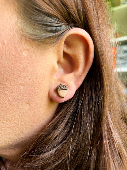 Tiny Acorn Stud Earrings