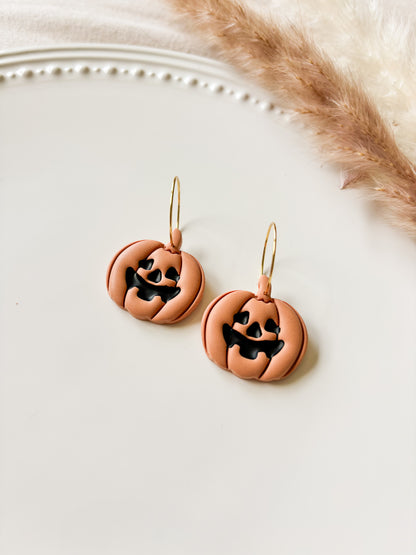 Jack O Lantern Hoop Earrings