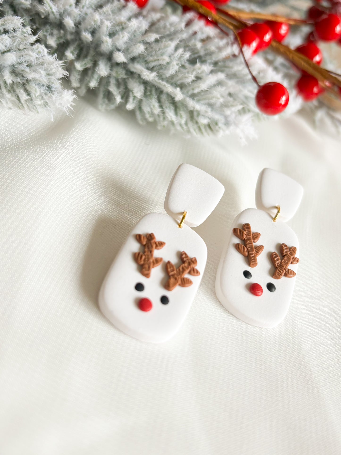 White Reindeer Dangles