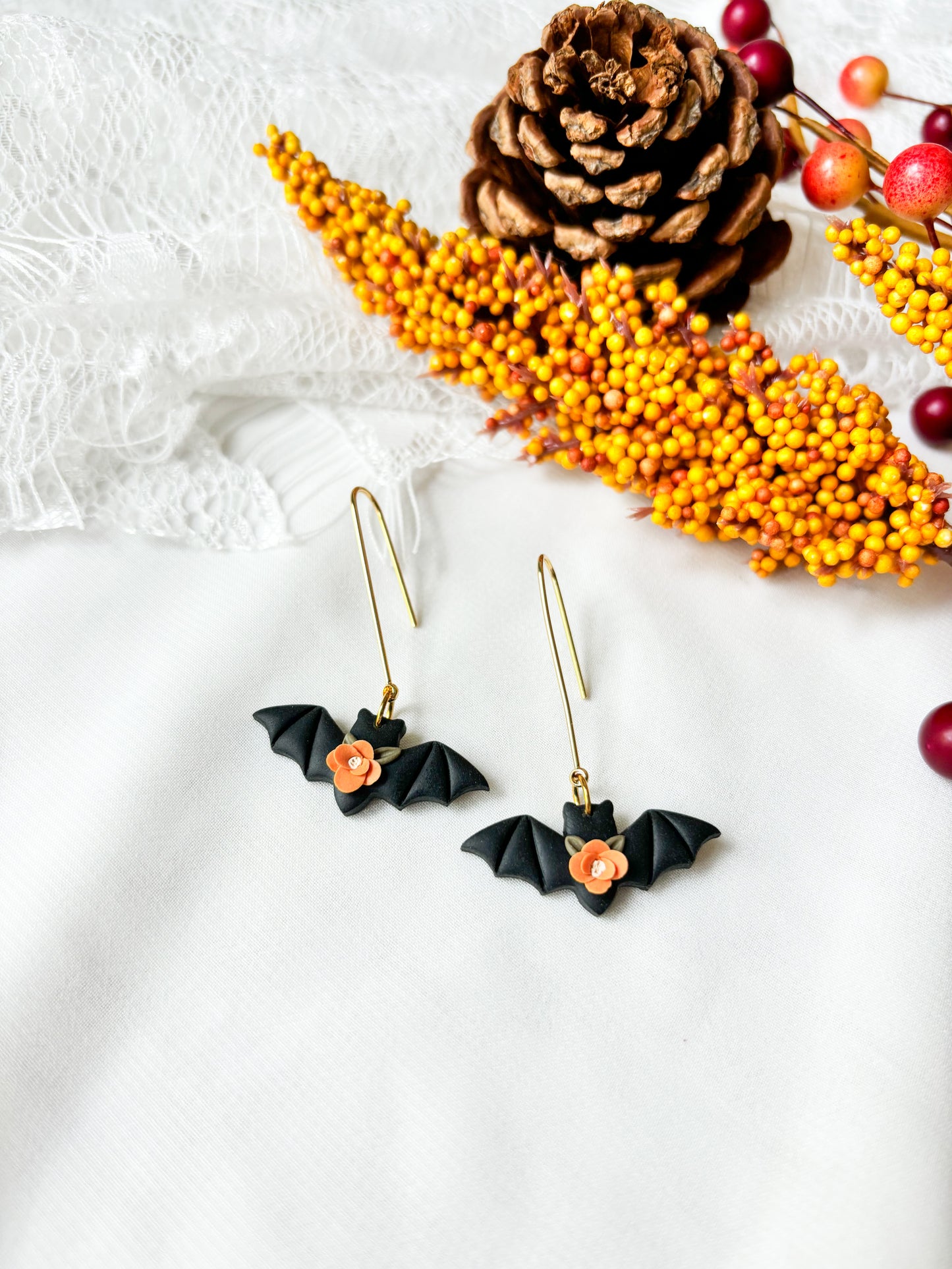 Floral Bat Dangles