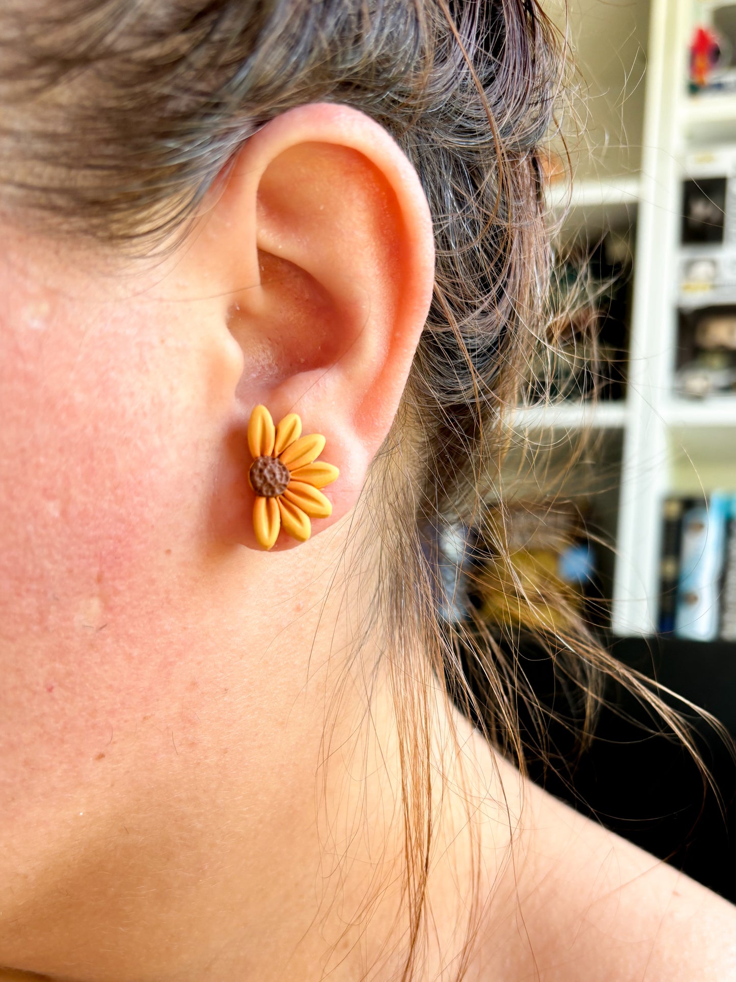 Half Sunflower Studs