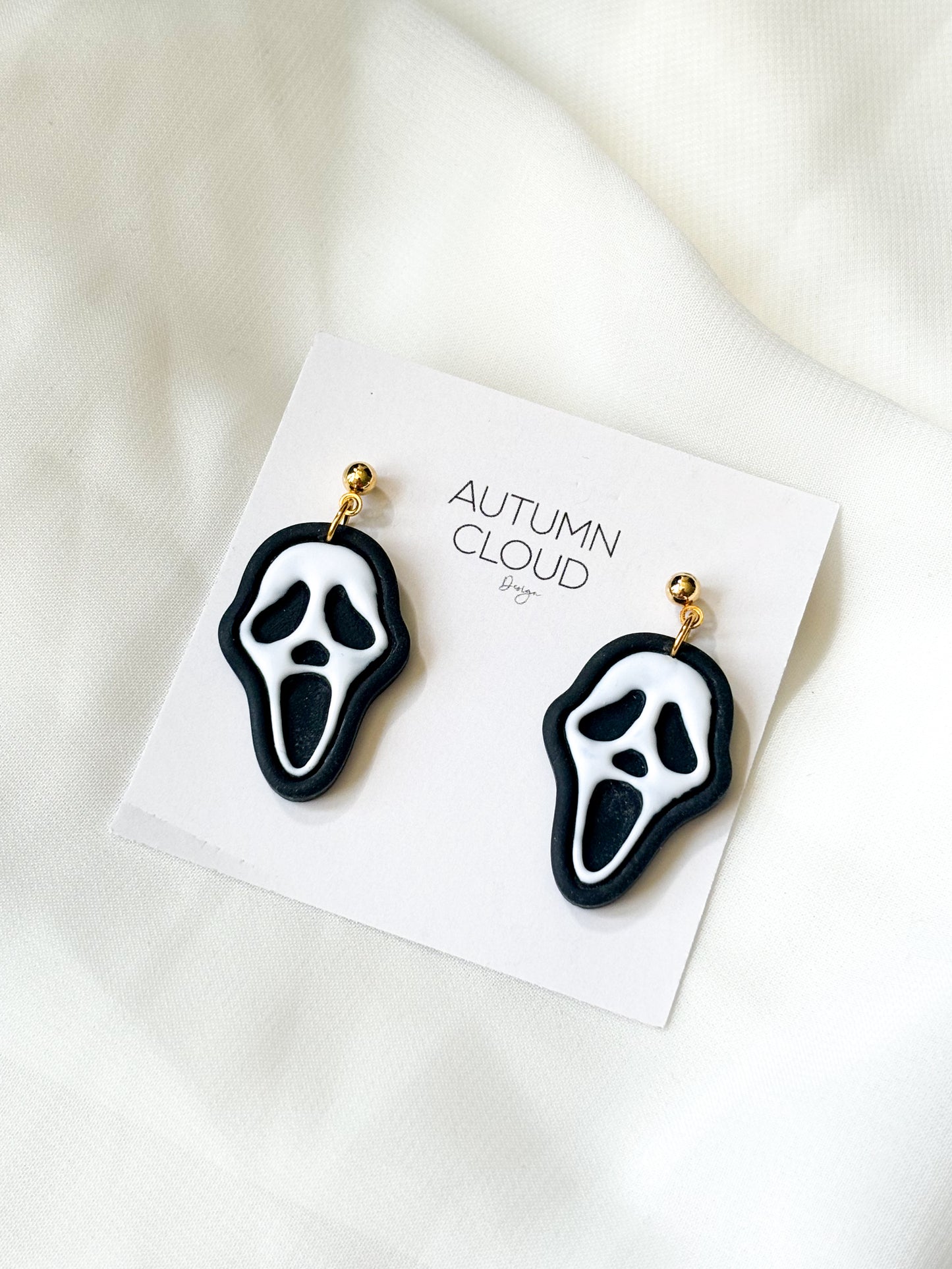 Scary Ghost mask dangle earrings