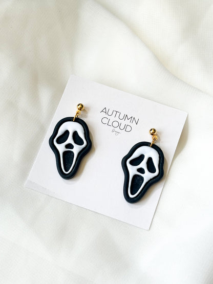 Scary Ghost mask dangle earrings