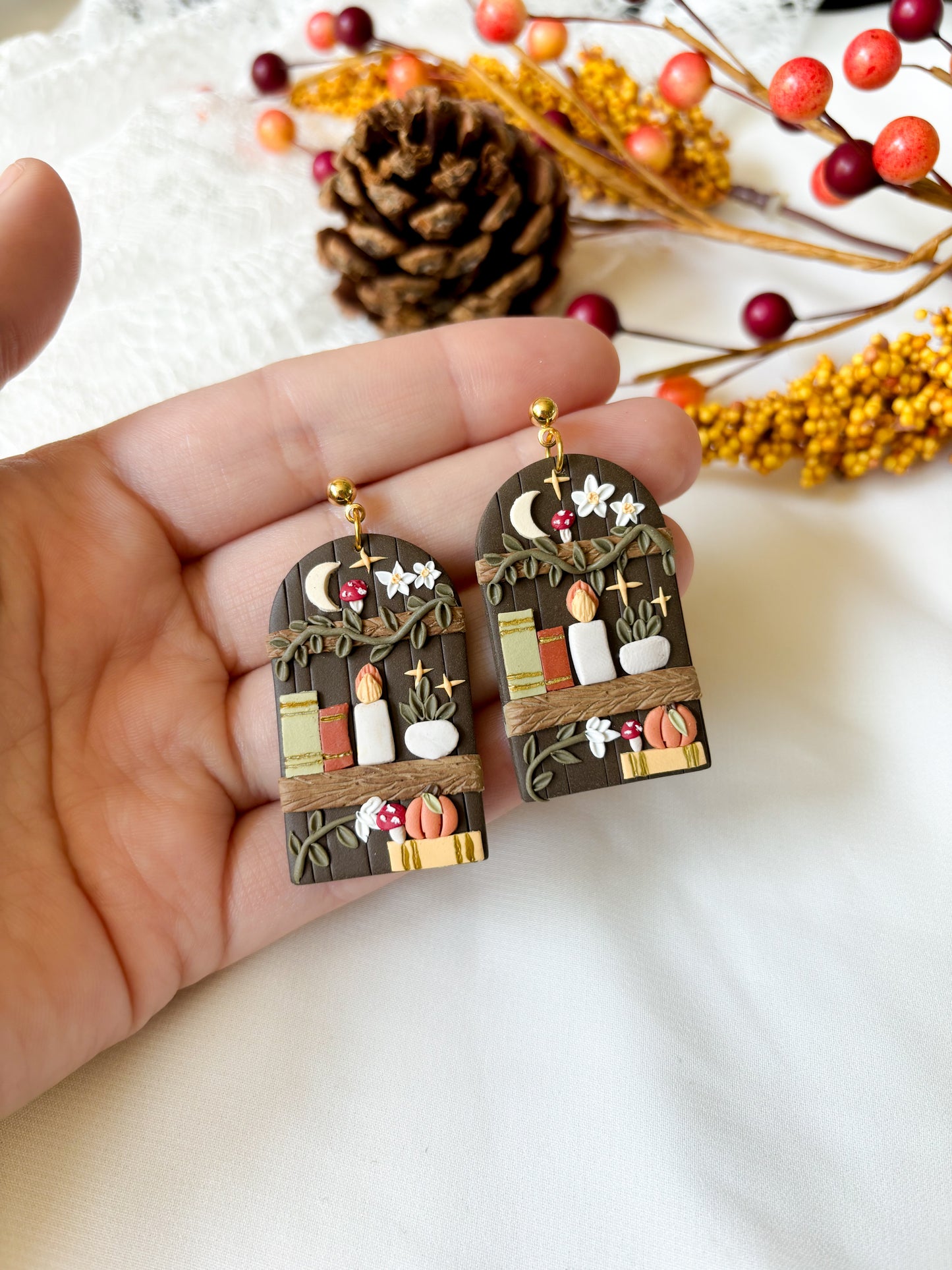 Bookshelf Earrings