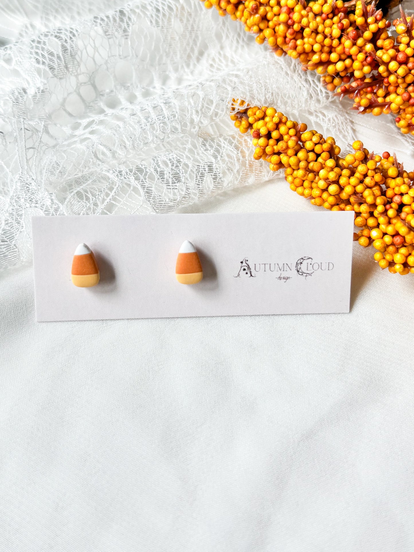 Tiny Candy Corn Stud Earrings