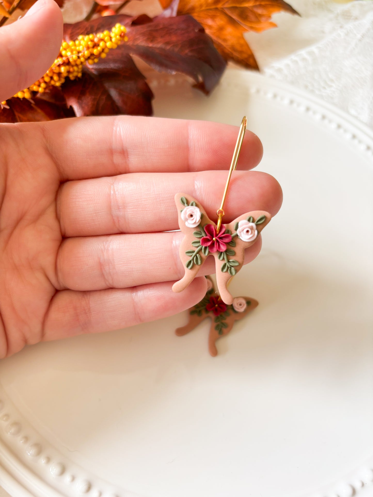 Floral Butterfly Dangles