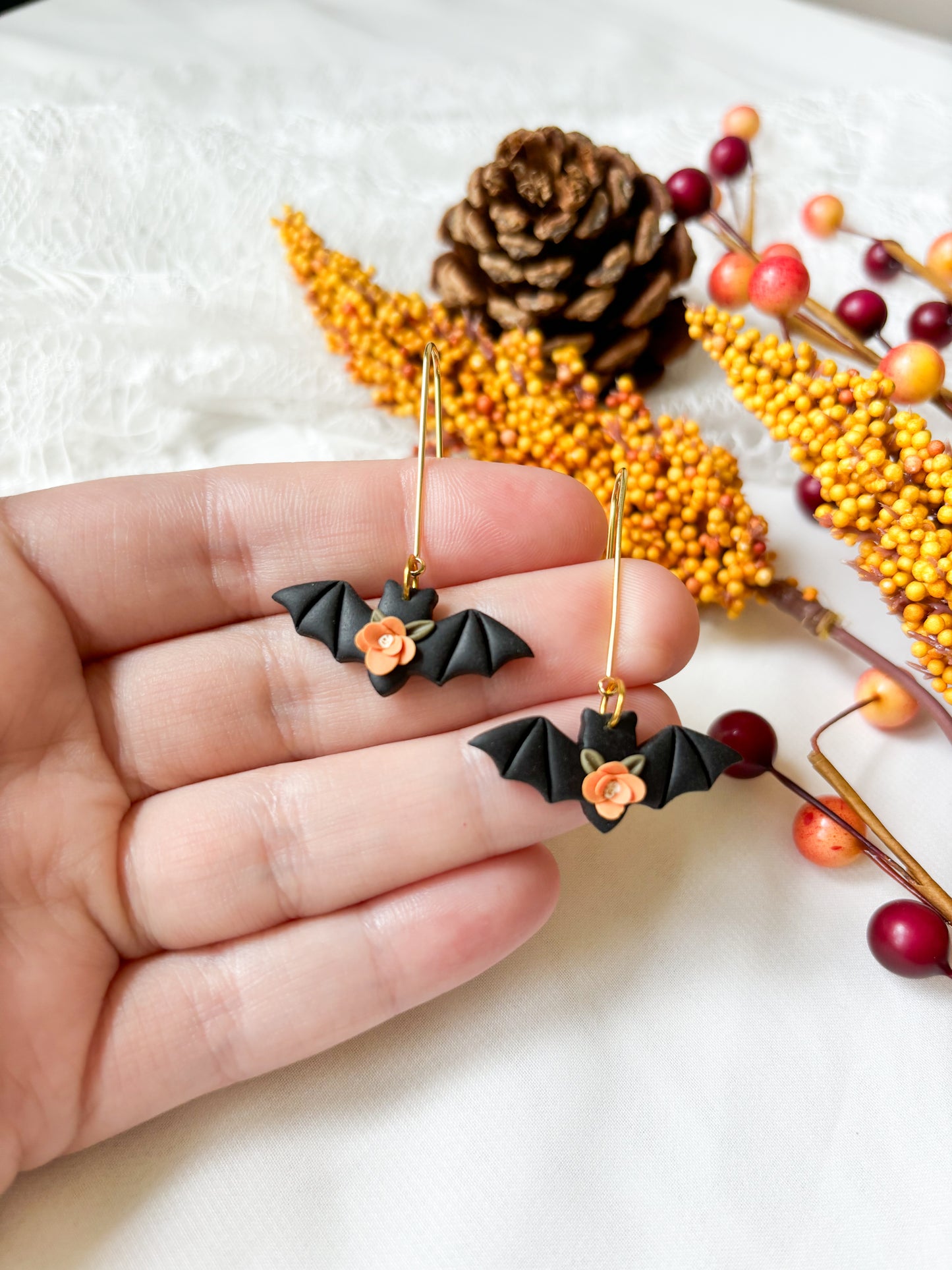 Floral Bat Dangles