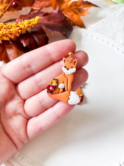 Floral Fox Dangles