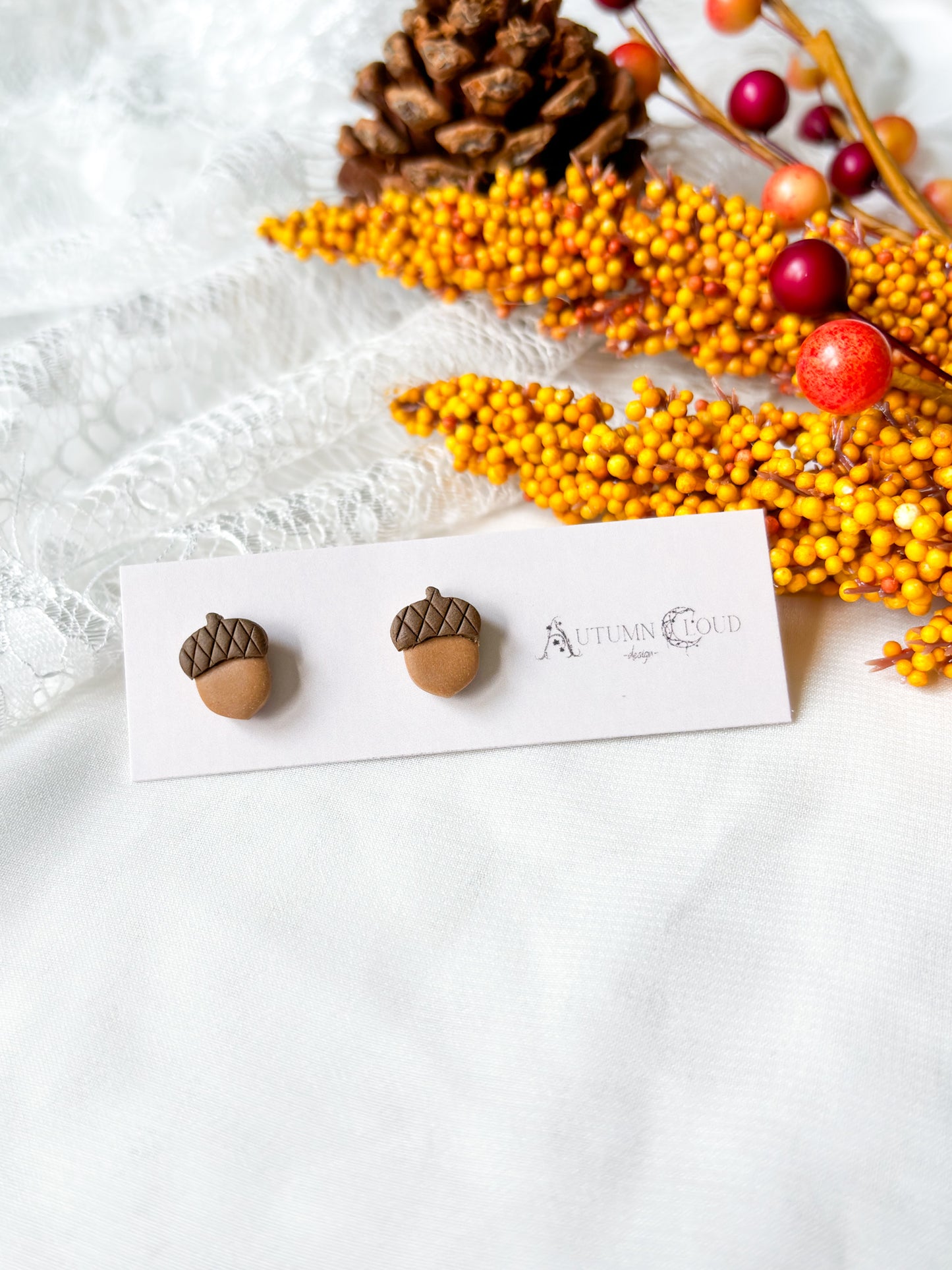 Tiny Acorn Stud Earrings