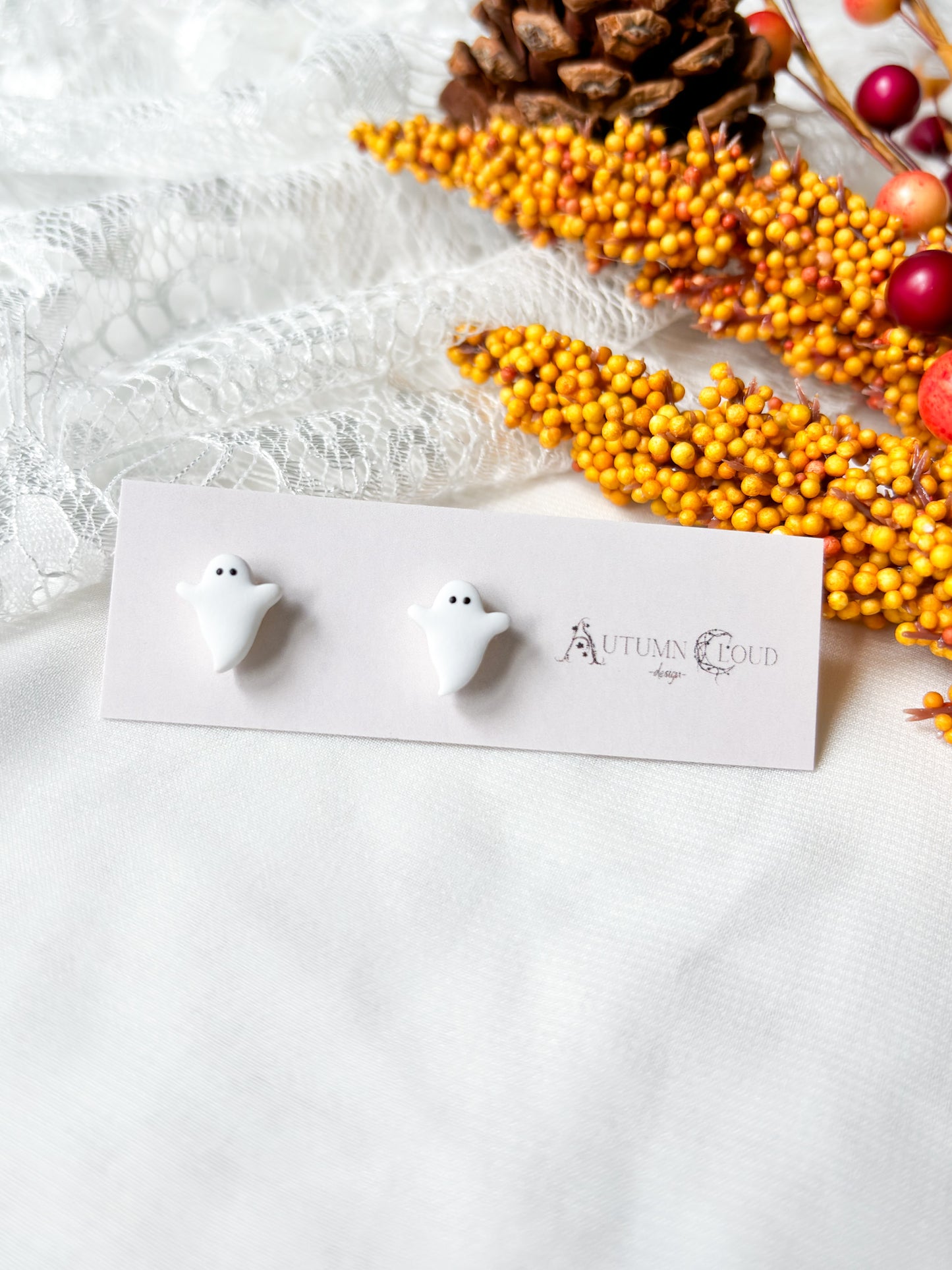 Tiny Ghost Stud Earrings