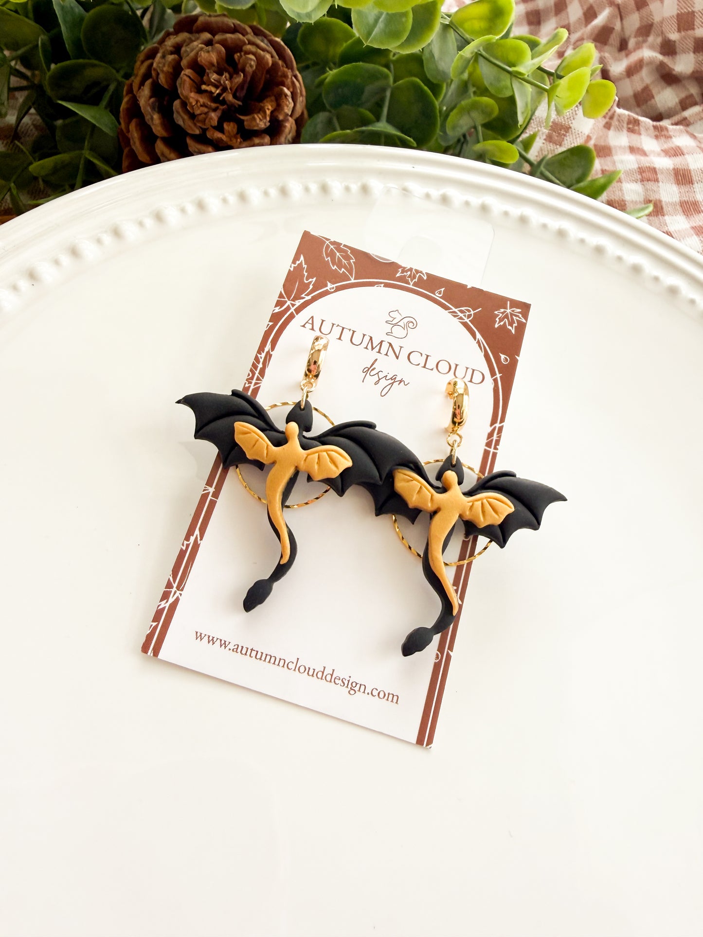 Black & Golden Dragon Dangles