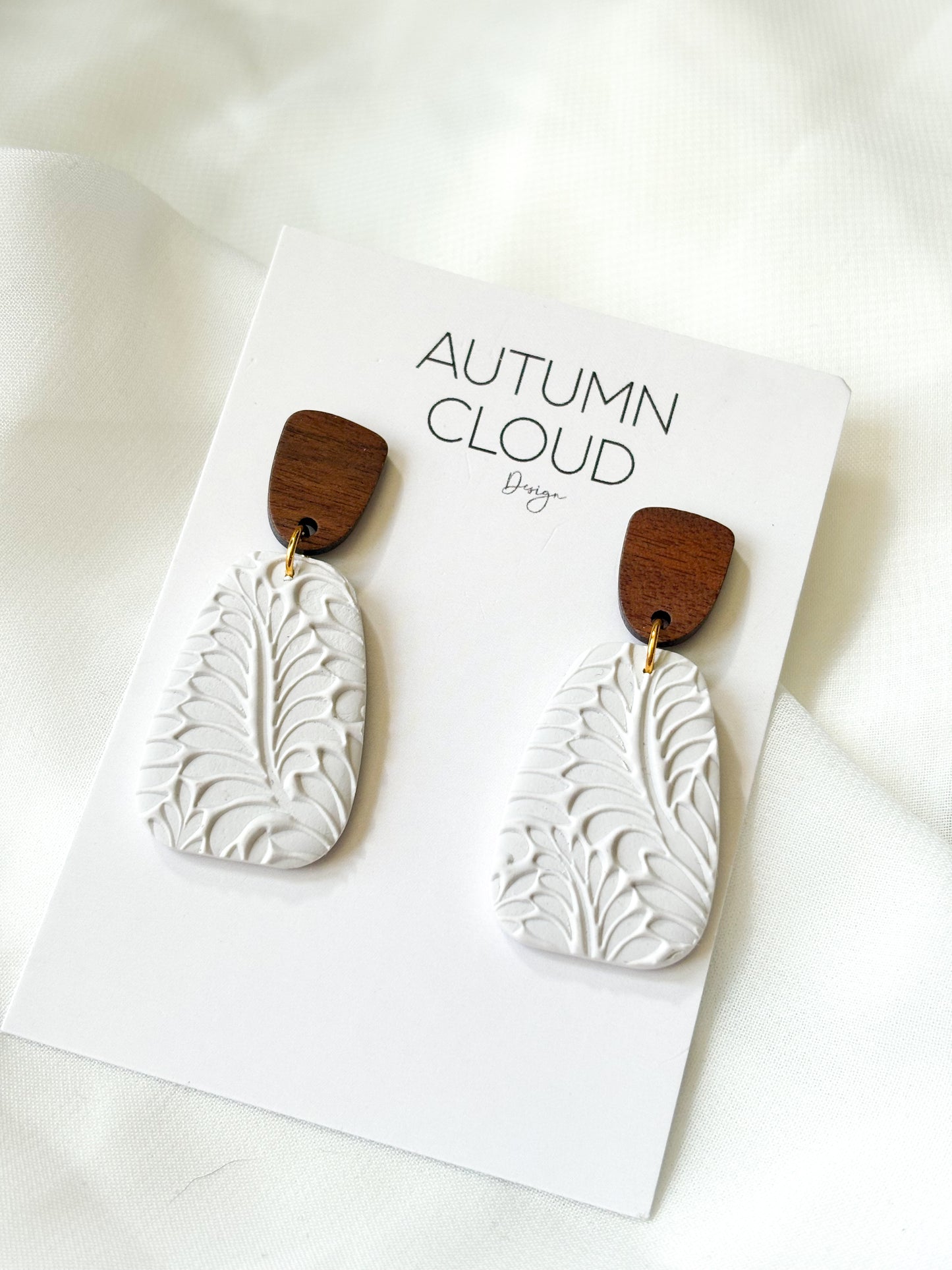 Boho white dangles