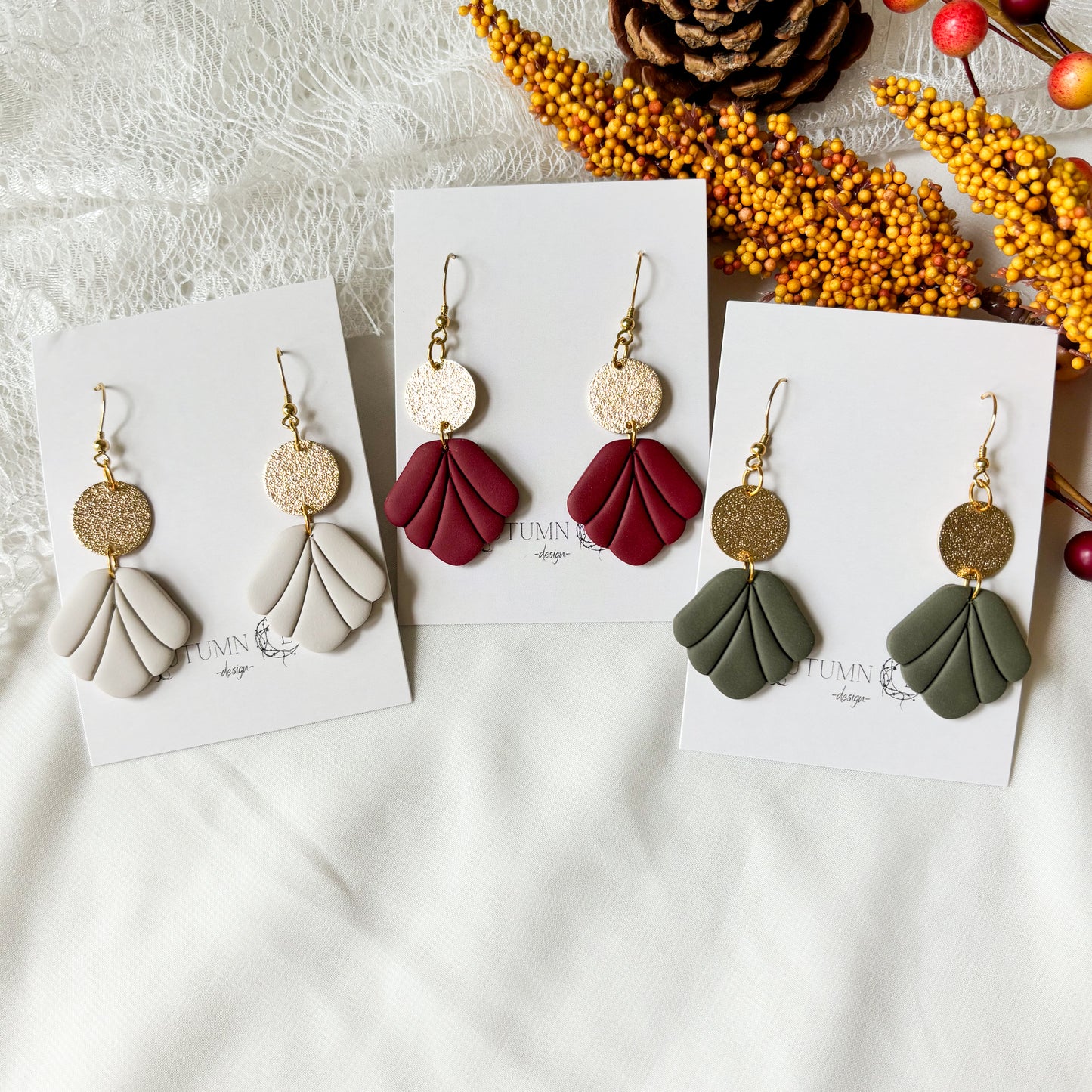 Scalloped Dangle Earrings - Multiple Variations