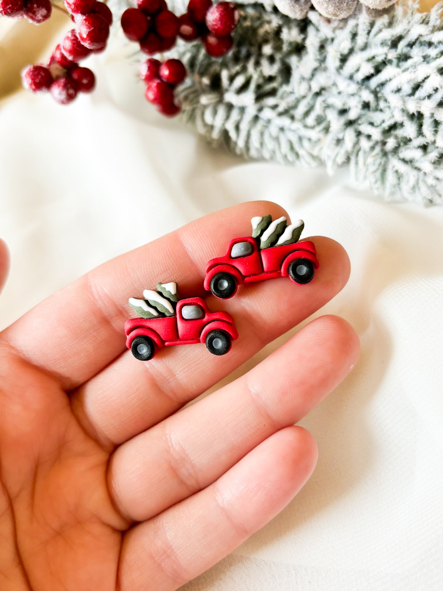 Christmas Truck with stud or dangle option