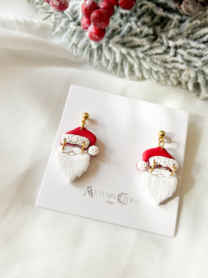 Santa hat and beard dangles