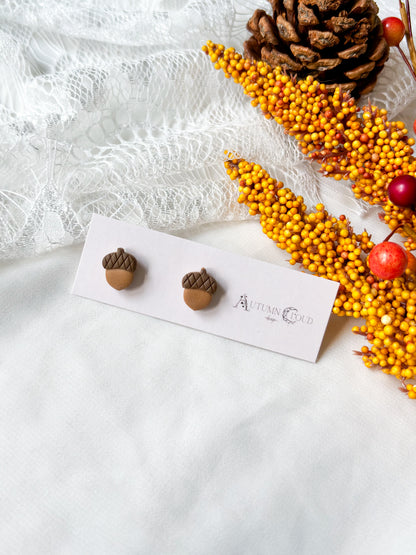 Tiny Acorn Stud Earrings