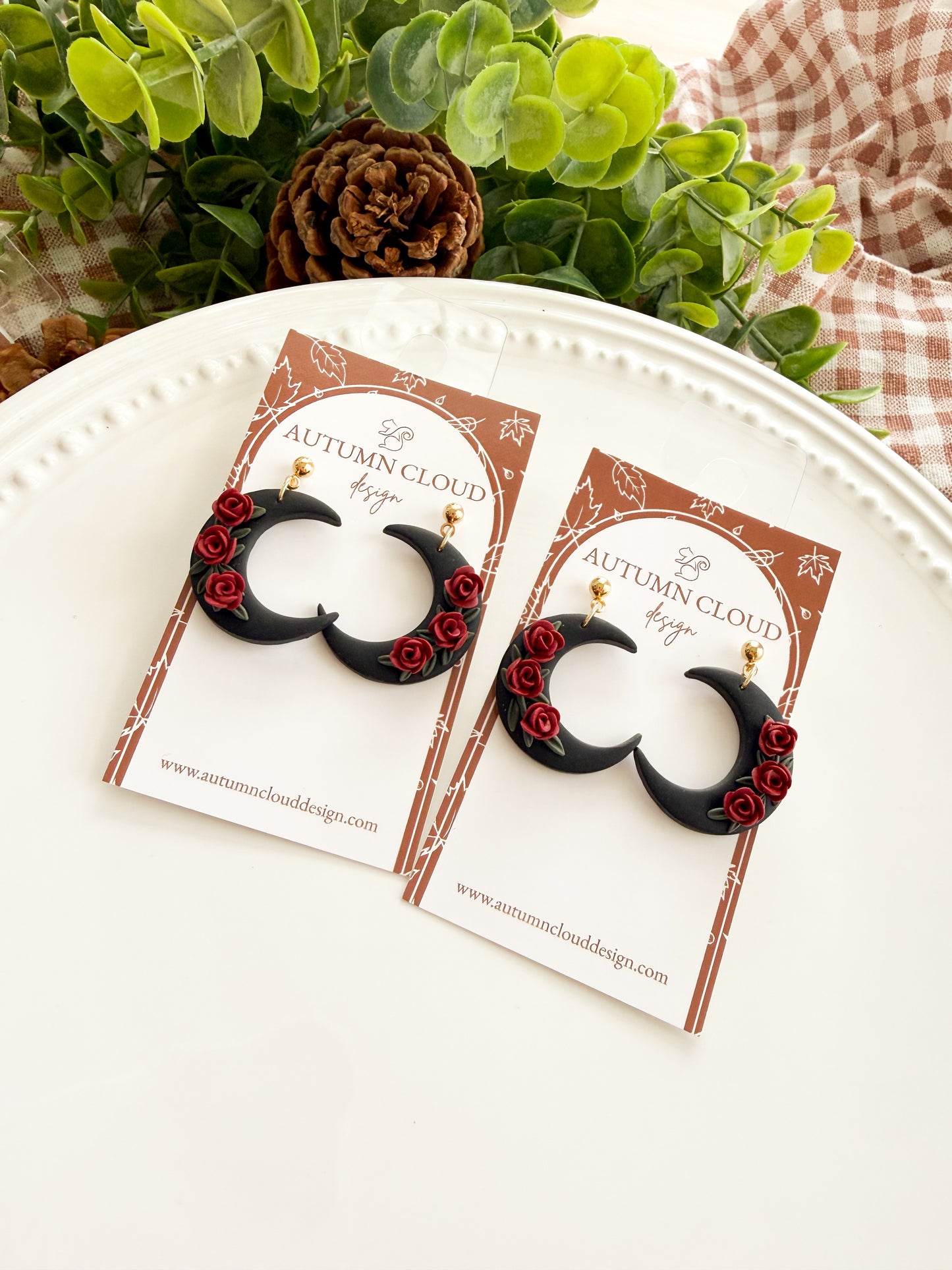 3 Roses Moon Dangles