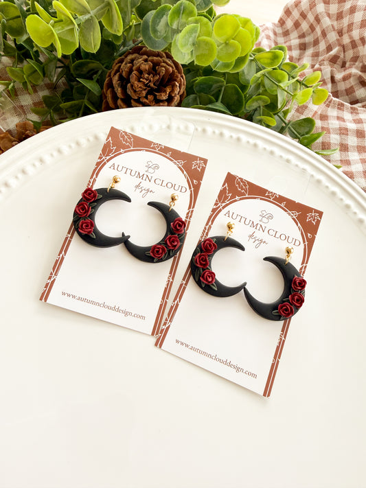 3 Roses Moon Dangles