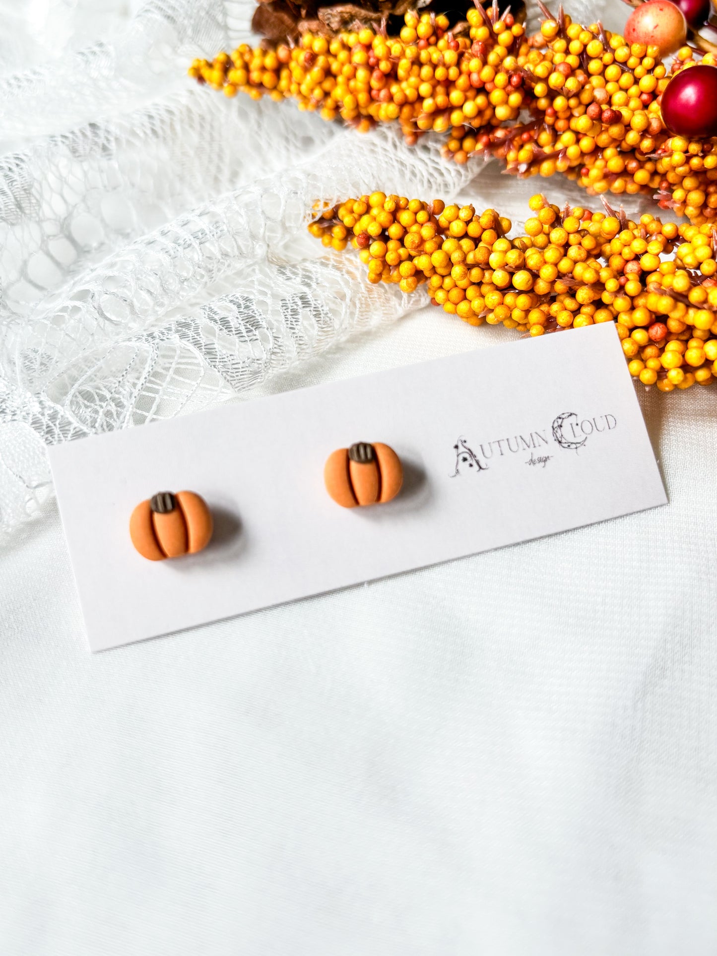 Tiny Pumpkin Stud Earrings