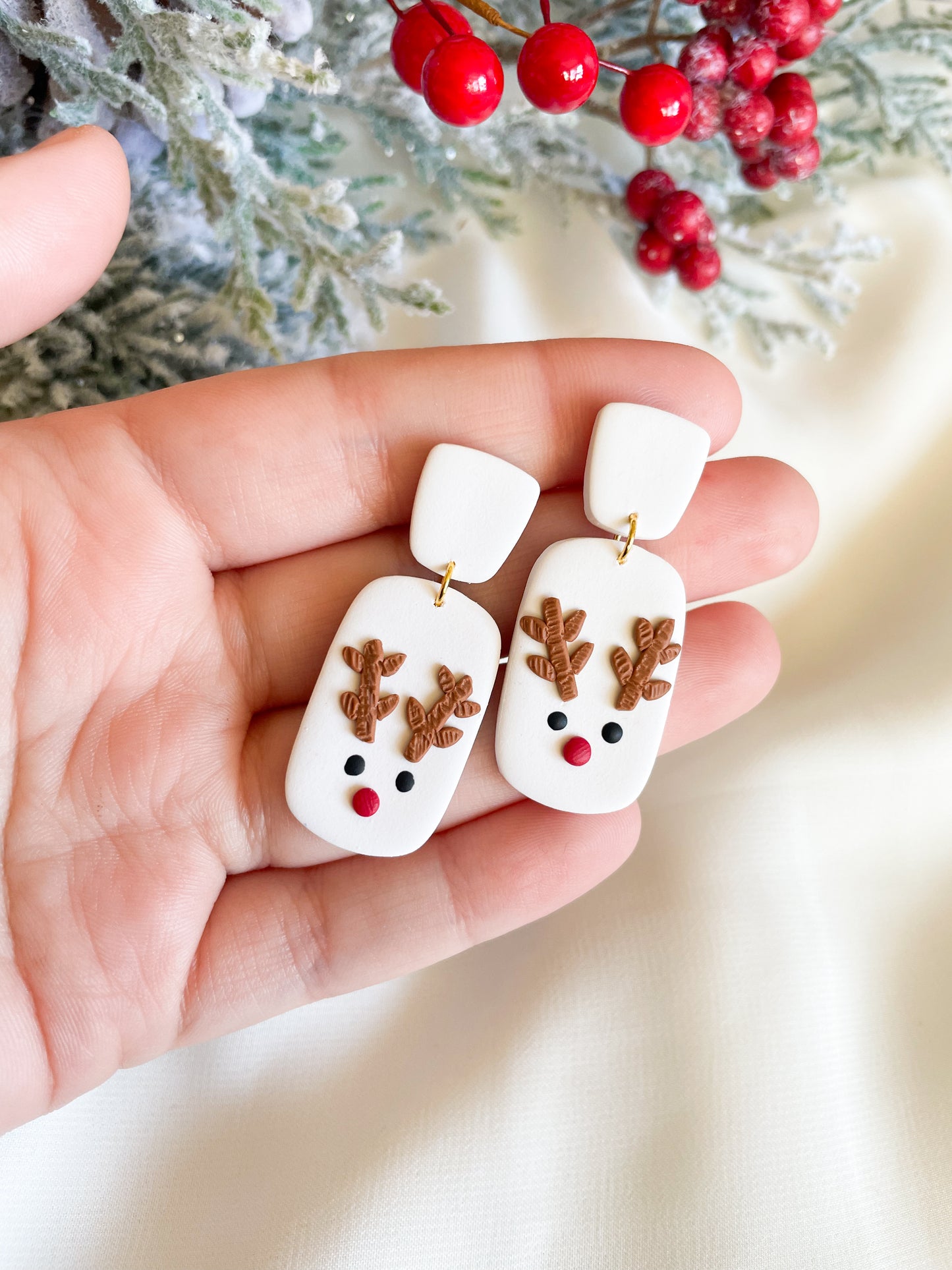 White Reindeer Dangles