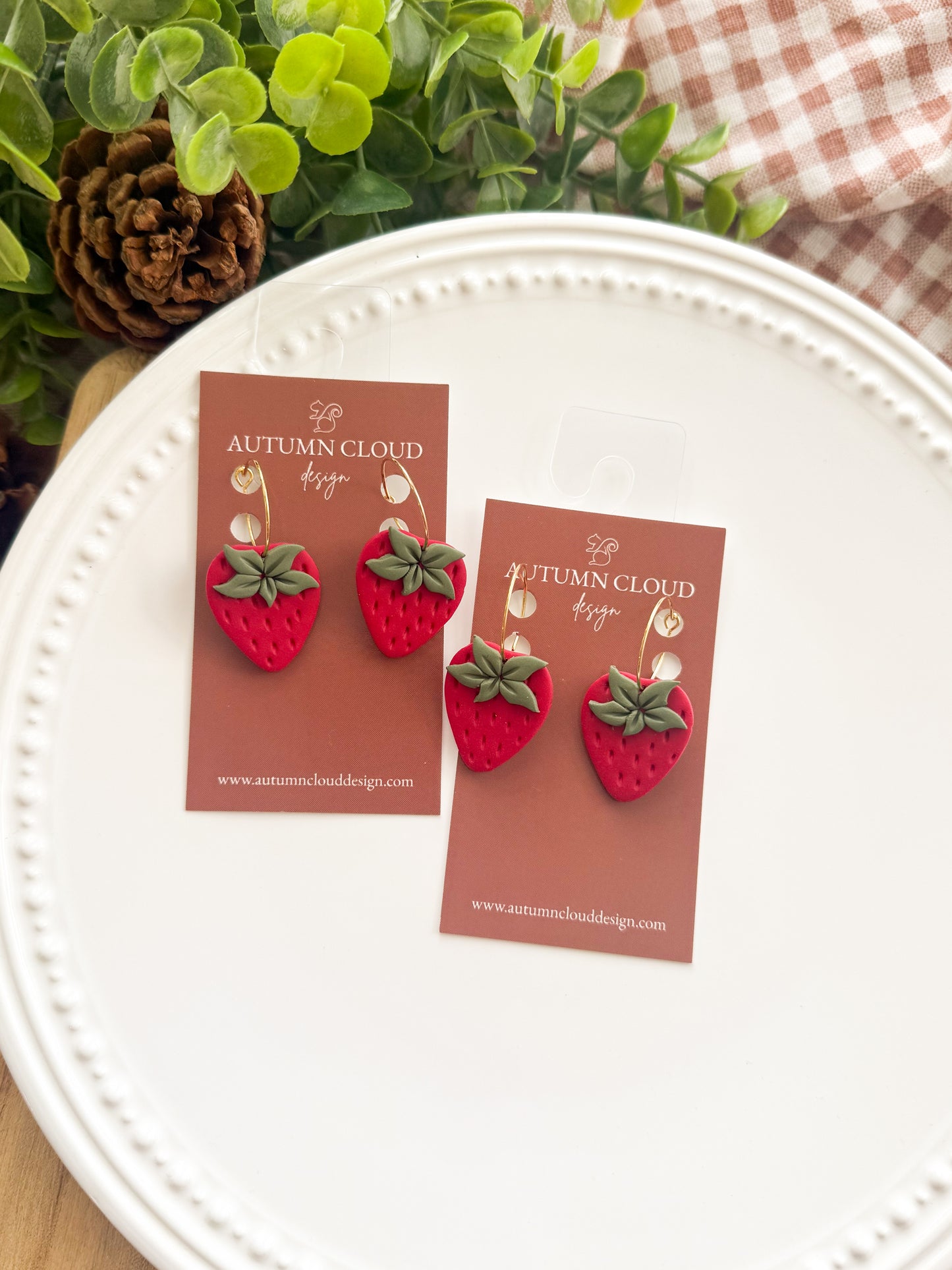 Strawberry Hoop Dangles